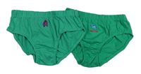 2x zelené slipy - s příšerkou + s dinosaurem zn. Primark