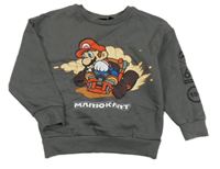 Tmavošedá mikina s Mariokart Primark