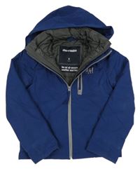 Tmavomodrá šusťáková zateplená bunda s kapucí Abercrombie&Fitch