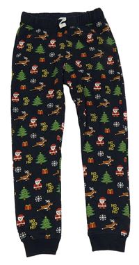 Tmavomodré tepláky s vánočním motivem H&M