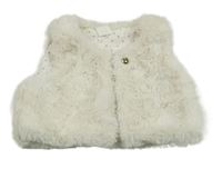 Smetanová kožešinová podšitá vesta H&M