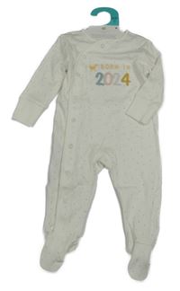 Nové - Smetanový puntíkatý overal s číslem a kuřetem Primark