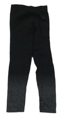Černo-tmavošedé spodní funkční legíny Decathlon