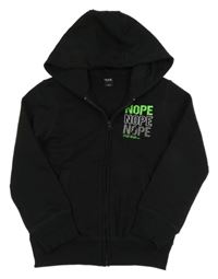 Černá propínací mikina s nápisy a kapucí Kiki&Koko