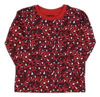 Červená mikina s leopardím vzorem Lupilu