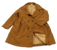 Hnědý šusťákový zateplený kabát Shein