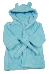 Světlemodrý chlupatý župan s kapucí s oušky Studio