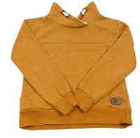 Medová vzorovaná mikina s komínovým límcem Yigga