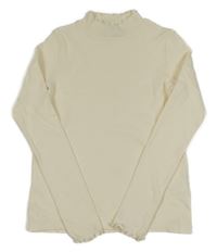 Smetanové žebrované triko se stojáčkem C&A