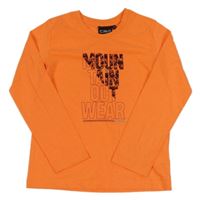 Neonově oranžové melírované triko s nápisem CMP