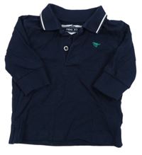 Tmavomodré polo triko s výšivkou Next