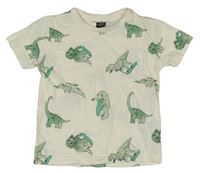 Smetanové tričko s dinosaury