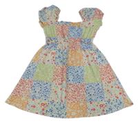 Smetanovo-barevné květované patchwork šaty Matalan