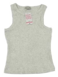 Nové - Světlešedý melírovaný žebrovaný crop top Matalan