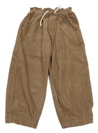 Hnědé manšestrové jogger kalhoty Zara