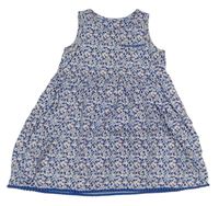Růžovo-modré květované bavlněné šaty M&S