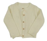 Smetanový vzorovaný propínací svetr St. Bernard