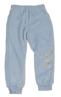 Světlemodré plyšové tepláky s nápisem - Frozen 