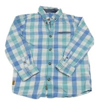 Bílo-modrá kostkovaná košile Vertbaudet