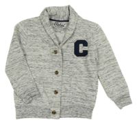 Šedá melírovaná propínací mikina s písmenem Rebel