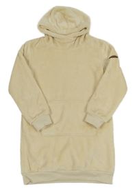 Světlebéžové plyšové šaty s kapucí Yigga