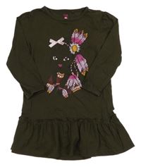 Khaki bavlněné šaty s indiánkou Kiki&Koko