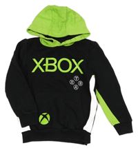 Černo-zelená mikina s nápisem a kapucí - X-box George