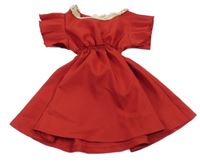 Červené lehké šaty s krajkou 