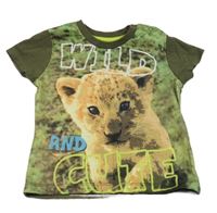 Khaki vzorované tričko s leopardem Topomini