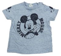 Světlemodré melírované tričko s Mickeym Disney