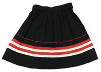 Černá pletená sukně s červeným pruhem shein