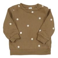 Hnědá puntíkatá mikina H&M