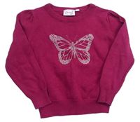 Malinový svetr s motýlem Impidimpi