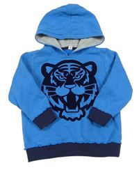 Modrá mikina s kapucí a tygrem Esprit