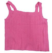 Růžový žebrovaný úpletový crop top River Island