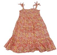 Bílo-červeno-žluté květované šaty Primark