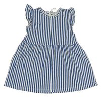 Tmavomodro-bílé pruhované šaty H&M