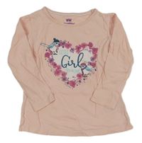 Světlerůžové triko se srdíčkem a ptáčky Lupilu