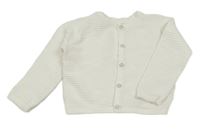 Bílý žebrovaný propínací svetr Nutmeg