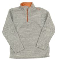 Světlešedá melírovaná fleecová funkční mikina Quechua