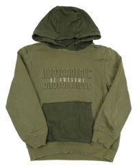 Khaki mikina s 3D nápisem a kapucí George