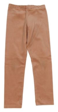 Broskvové plyšové legíny H&M