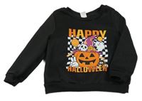 Černá mikina s dýní a nápisy Shein