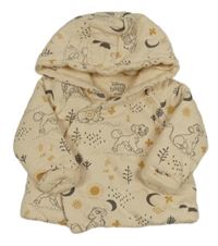 Béžová zateplená propínací mikina se Simbou a kapucí Primark