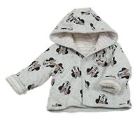 Světlešedá zateplená propínací mikina s Minnie a kapucí Primark