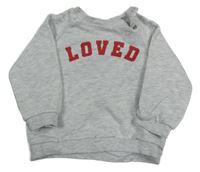 Světlešedá melírovaná mikina s nápisem F&F