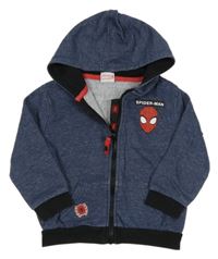 Tmavomodrá propínací mikina s kapucí - Spiderman