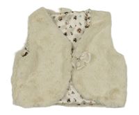 Smetanová kožešinová podšitá vesta H&M