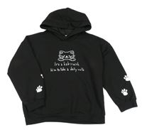 Černá mikina s kočičkou a kapucí 