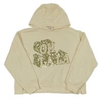 Vanilková crop mikina s nápisem a kapucí River Island